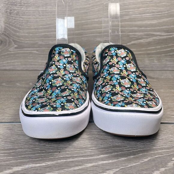 Vans x Discovery Project Cat Little Girl Sz 3 Comfy Cush Slip On Floral Sneakers - Picture 2 of 11